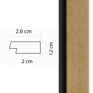 Baguette de finition droite Panelio Balzac feuille d'or 12*26*2700 mm