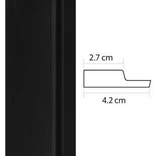 Baguette de finition gauche Panelio Daru Noir 12*42*2700 mm