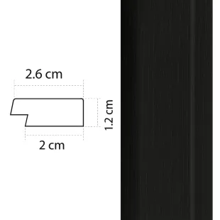 Baguette de finition droite Panelio Daru Noir 12*26*2700 mm