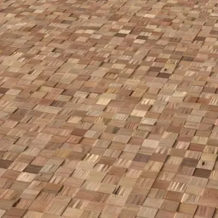 Parement mural bois massif effet 3D Cubo 8-18*360*360 mm