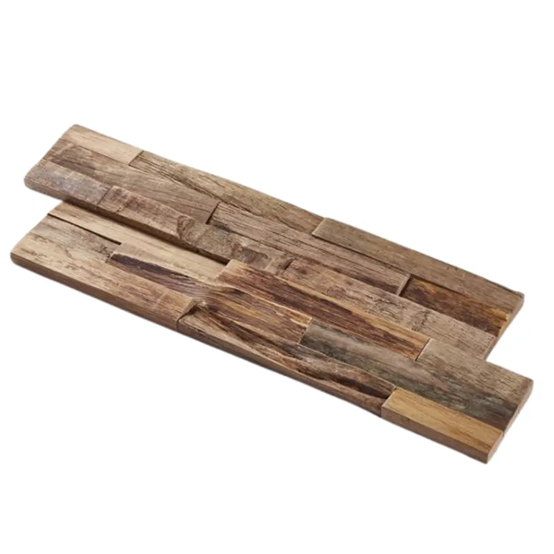 Parement mural bois massif effet 3D Bois Flotté 10-18*180*495 mm