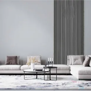 Panneau mural effet tasseau Panelio Duval Silver argent 12*122*2700 mm