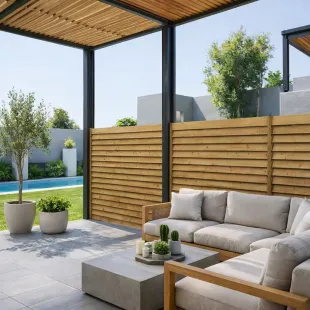 Lame de clôture 4 bords arrondis Pin CL3.1 vert 21*120 1.95m