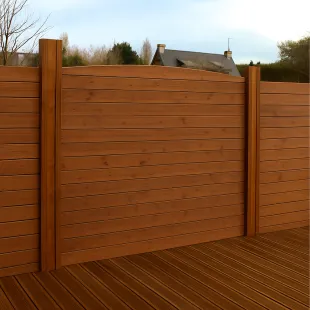 Lame de clôture droite emboîtable Pin CL3 brun 27*135 1.92m