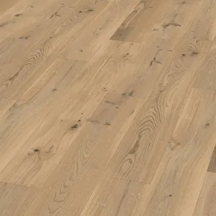 Parquet contrecollé Chêne verni aspect bois brut 2ch 12/3*180*500 à 1500/1800 mm