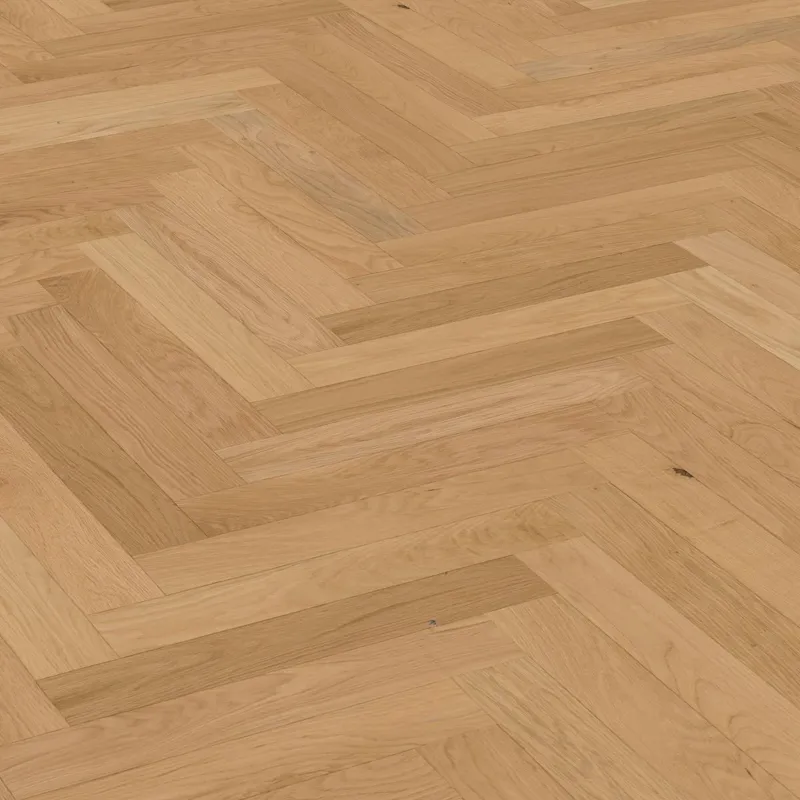 Parquet contrecollé bâton rompu Chêne verni naturel ultra mat 4ch 14/3*90*540 mm