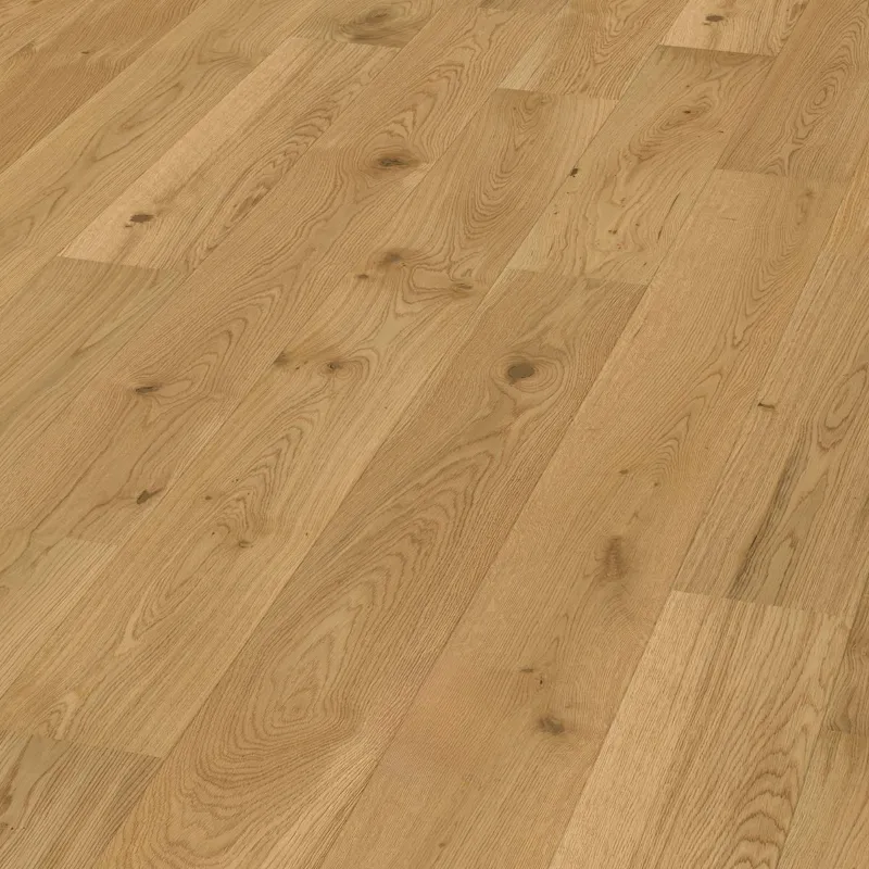 Parquet contrecollé Chêne brossé verni mat naturel 2 ch 12/3*180*500 à 1800 mm