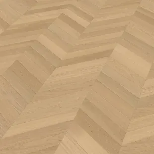 Parquet contrecollé point Hongrie Chêne brossé verni bois brut 14/3*90*510/600 m