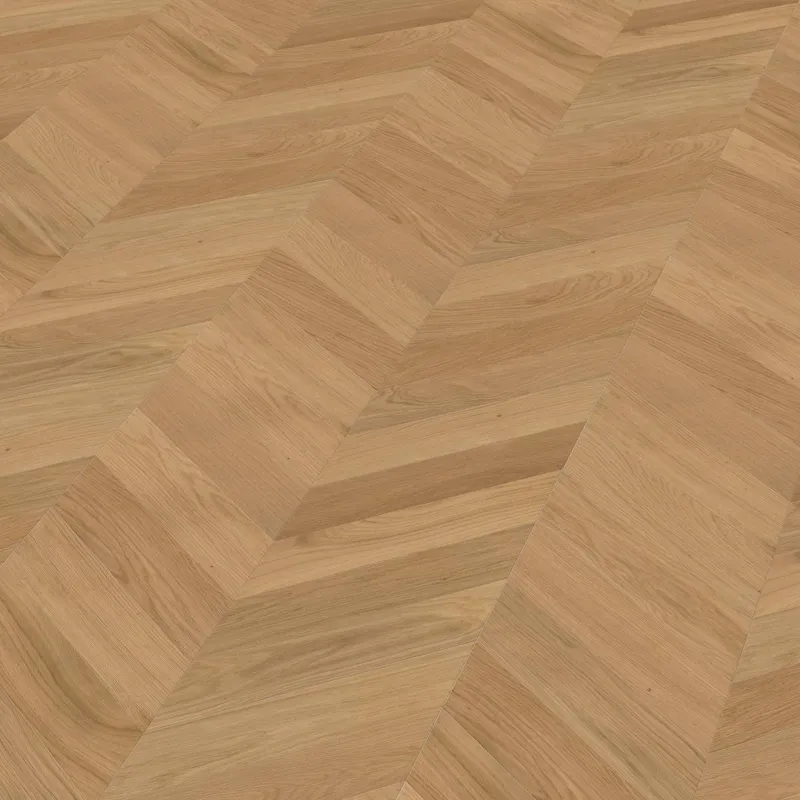 Parquet contrecollé point Hongrie Chêne brossé huilé patiné 14/3*90*480/570 mm