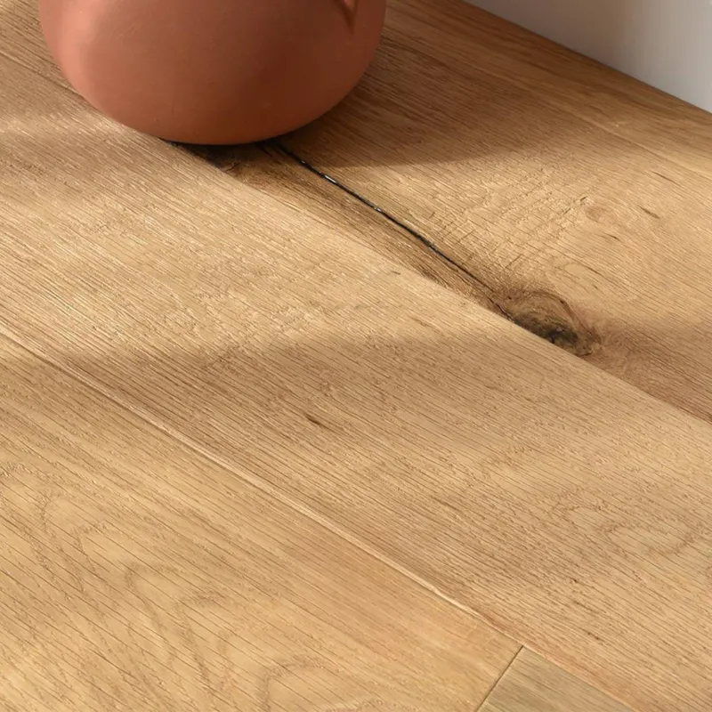 Parquet contrecollé Nuda Huilé bois brut brossé vieilli 12/3*158*610-1830 mm