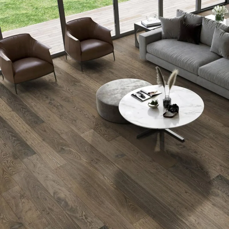 Parquet contrecollé Chambord Huilé gris brossé vieilli 15/4*220*800-2200 mm