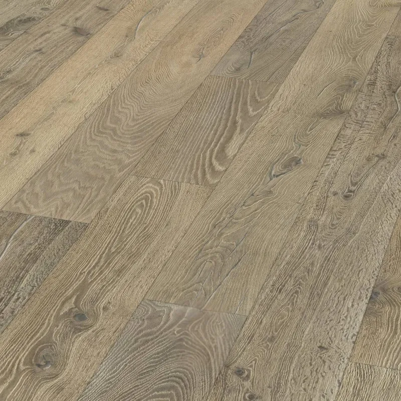 Parquet contrecollé Saumur Huilé gris brossé vieilli 15/4*220*800-2200 mm