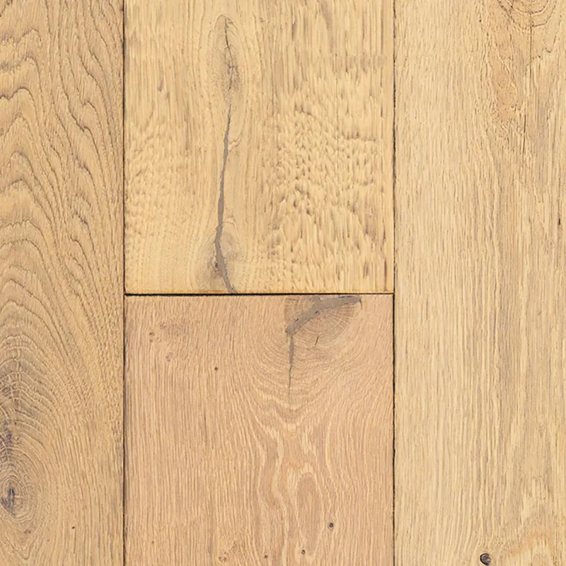 Parquet contrecollé Kiaro huilé bois brut torréfié brossé 15/4*190*680-1900 mm