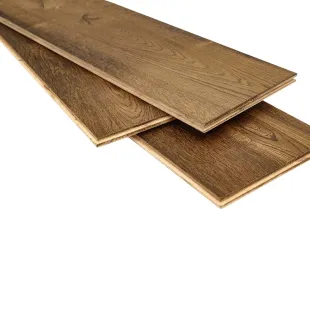 Parquet contrecollé Intenso huilé brun torréfié brossé 15/4*190*680-1900 mm