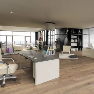 Parquet contrecollé Vecchio Huilé bois brut cérusé vieilli 12/3*158*610-1830 mm