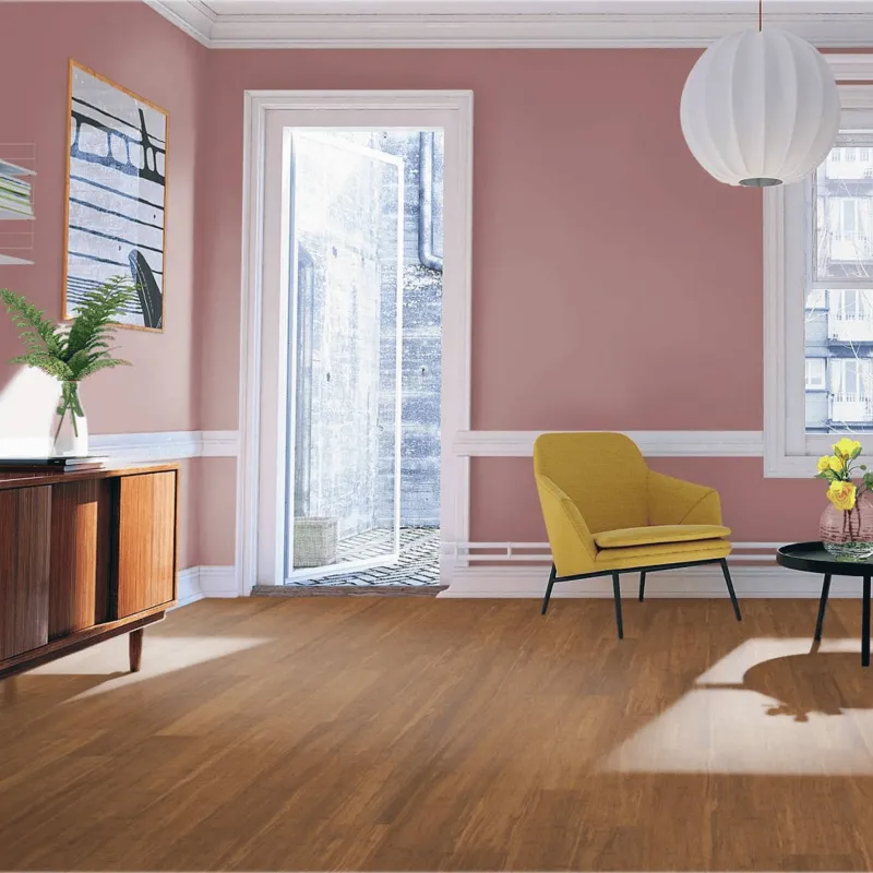 Parquet massif Bambou densifié caramel vernis 4 chanfreins 14*142*1850 mm