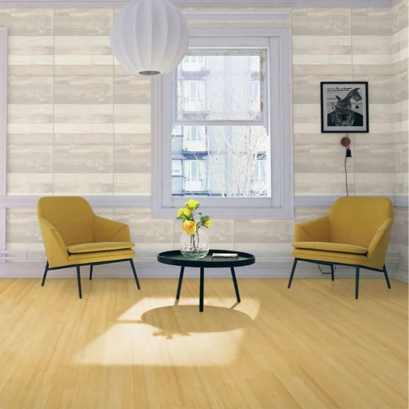 Parquet massif Bambou horizontal naturel vernis 4 chanfreins 15*96*960 mm