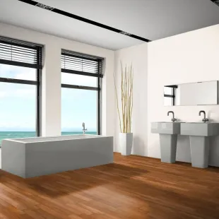 Parquet massif Teck Indonésien 4 chanfreins 12*90*300 à 900 mm