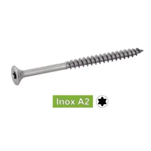 Vis inox A2 torx TX25 bois tendre 5*60 boîte de 200 unités