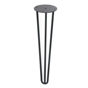 1 Pied de table-bureau en épingle métal intérieur vernis mat noir 10*13*H710 mm