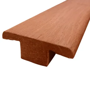 Seuil en T de même niveau Kempas massif brut pré-poncé 12*35*1100 mm