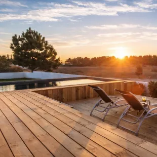 Terrasse Pin brun 27*145 2 faces lisses traité CL4