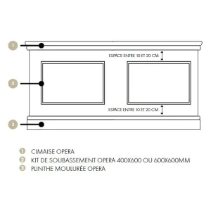 Kit de soubassement en pin massif Merkusii enduit Gesso 400*600 mm boîte de 4 u
