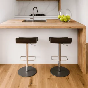 Plan de travail Chêne massif brut abouté lamellé collé