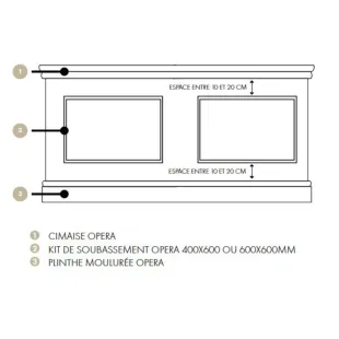 Plinthe carré Opéra en pin massif Merkusii enduit Gesso 12*100*2200 mm