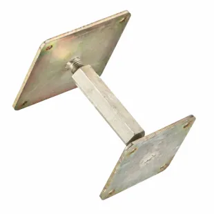 Platine pied de poteau réglable APB H100/150 ép. 4mm goujon+tirefond