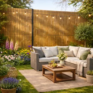 kit clôture bois Pin CL4 vert 43 lames + 2 en 22*47mm Kit 1.93M