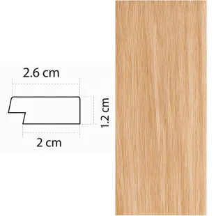 Baguette de finition droite Panelio Daru Chêne clair 12*26*2700 mm