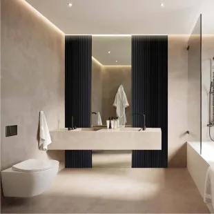 Panneau mural effet tasseau Panelio Daru Noir 12*122*2700 mm