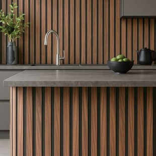 Panneau acoustique flexible Noyer US vernis mat 6.5*500*2500 mm Tassoflex