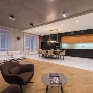 Parquet contrecollé point Hongrie Chêne brossé huilé patiné 14/3*90*480/570 mm