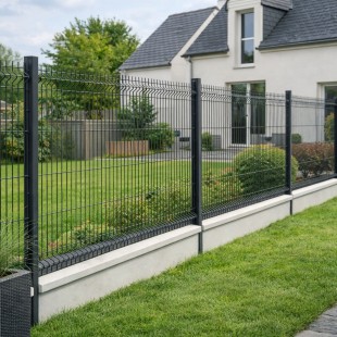 Plaque de soubassement gris béton 1/2 chaperon