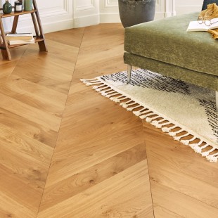 Natural huilé Parquet contrecollé point de Hongrie R+L 4ch HDF