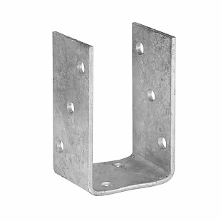Platine pied de poteau en U galvanisé à visser 90