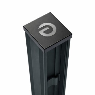 Poteau alu gris RAL 7016 63*57 rainure 46