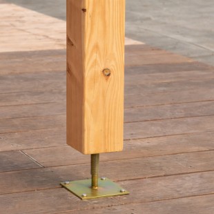 Platine pied de poteau réglable APB H100/150 ép. 4mm goujon+tirefond