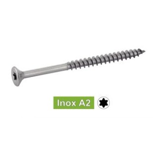 Vis inox A2 torx TX25 bois tendre 5*60 boîte de 200 unités