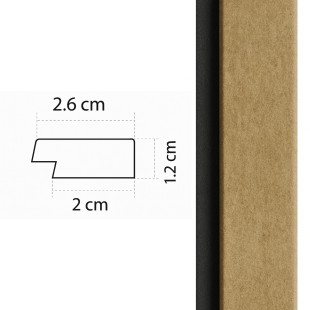 Baguette de finition droite Panelio Balzac feuille d'or 12*26*2700 mm