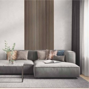 Panneau mural effet tasseau Panelio Duval Chêne clair 12*122*2700 mm