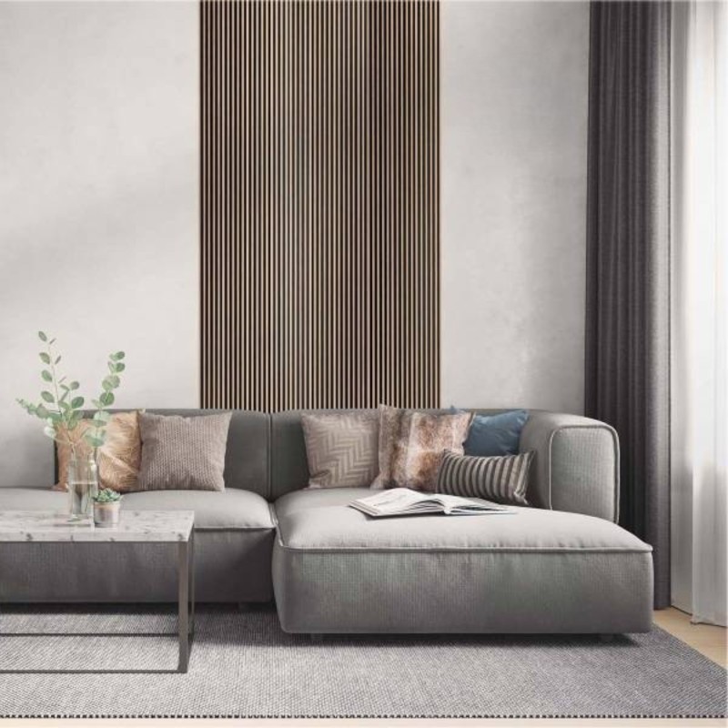 Panneau mural effet tasseau Panelio Duval Chêne clair 12*122*2700 mm