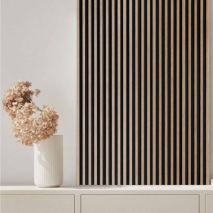 Panneau mural effet tasseau Panelio Duval Chêne clair 12*122*2700 mm