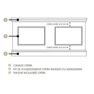 Plinthe carré Opéra en pin massif Merkusii enduit Gesso 12*80*2200 mm