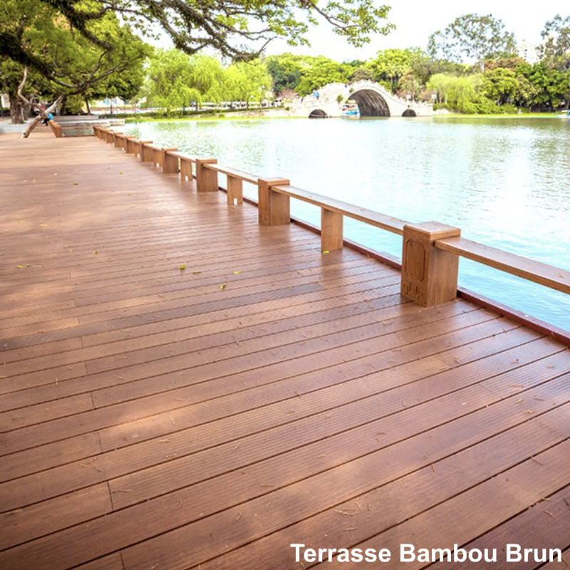 Lames de terrasse en bois naturel Bambou - 1,85 m - Tekabois