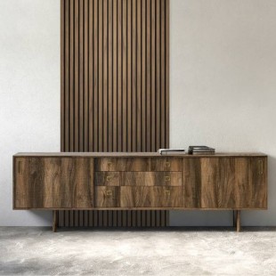 Panneau mural effet tasseau Panelio Daru Teck 12*122*2700 mm