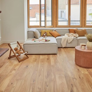 Amande huilé Parquet contrecollé Chêne clic 4ch HDF