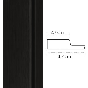 Baguette de finition gauche Panelio Daru Noir 12*42*2700 mm